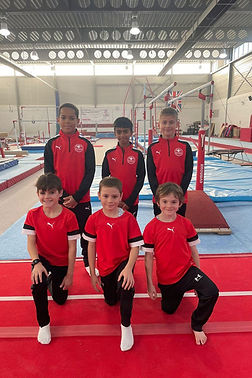 Dynamo gymnasts together in the gym